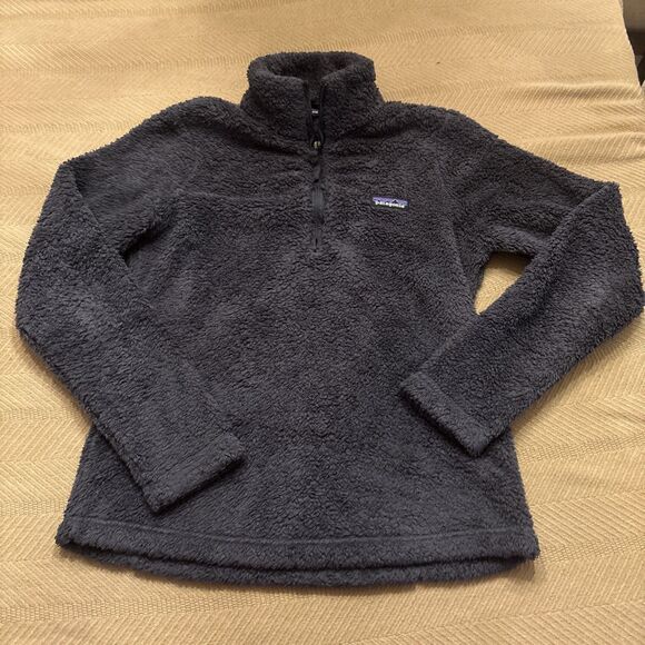 Patagonia Fleece Pullover Sweater Womens Small Blue 1/4 Zip Soft Fuzzy - Picture 1 of 9